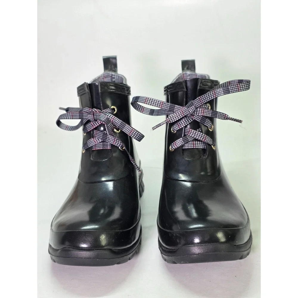 Charter Club Traynor Women's Rain Boots‎ Size 8 M Black Ankle Pull On Shoes